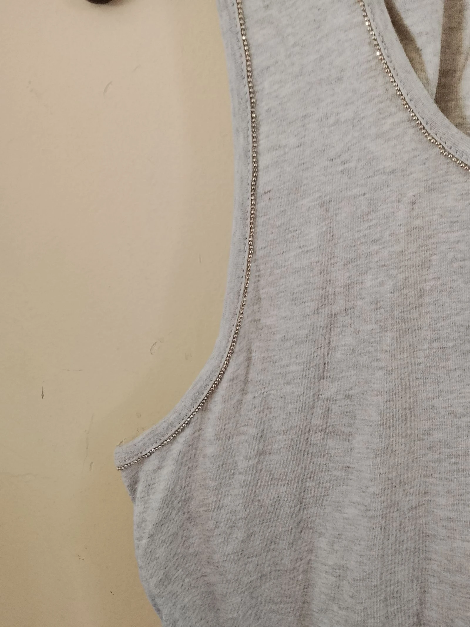 👒 NEW SIZE 40 Pearl gray and silver trim tank top Tex 👒 – photo 4